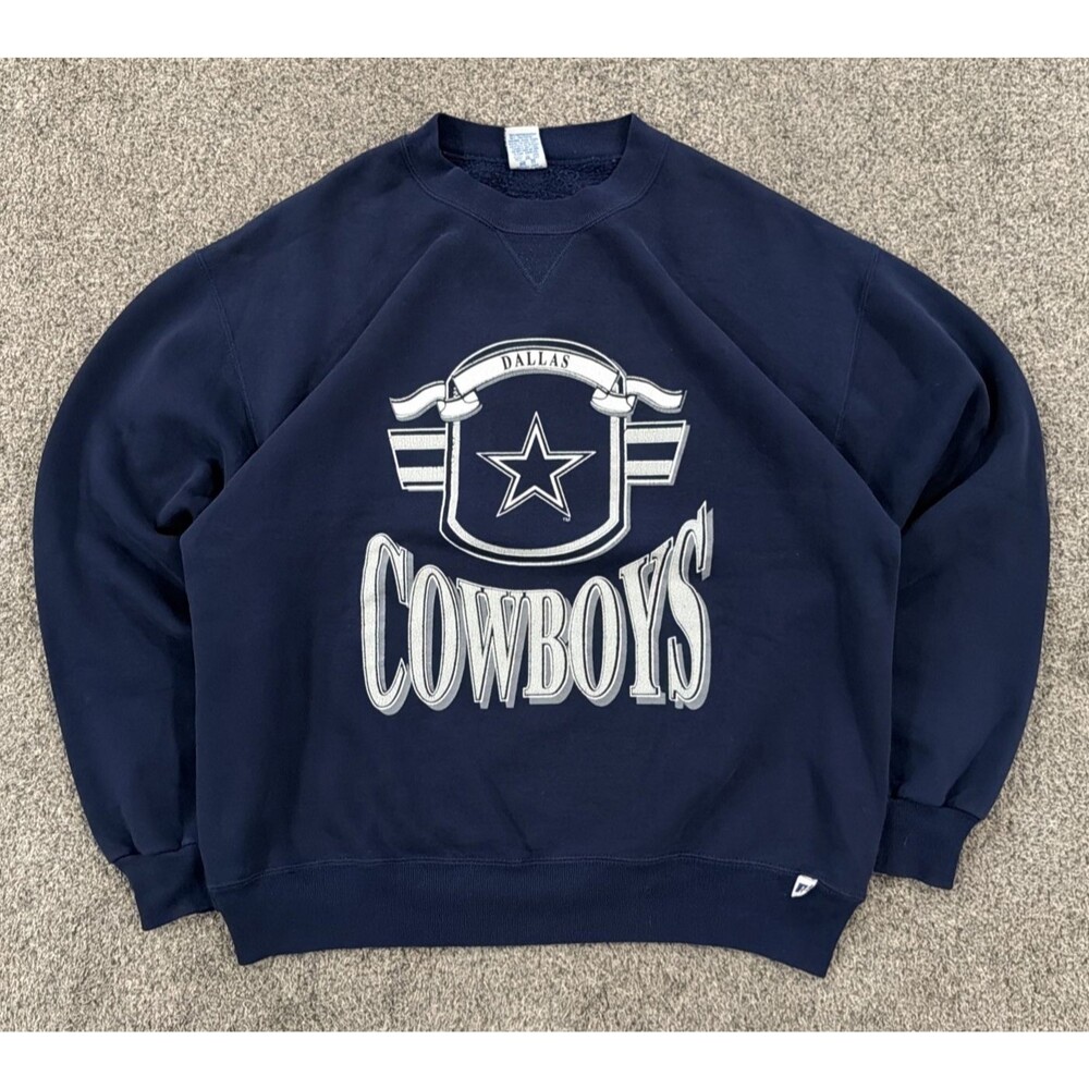 Vintage 90s Dallas Cowboys Sweatshirt Mens L Russell Athletic USA NFL V Stitch